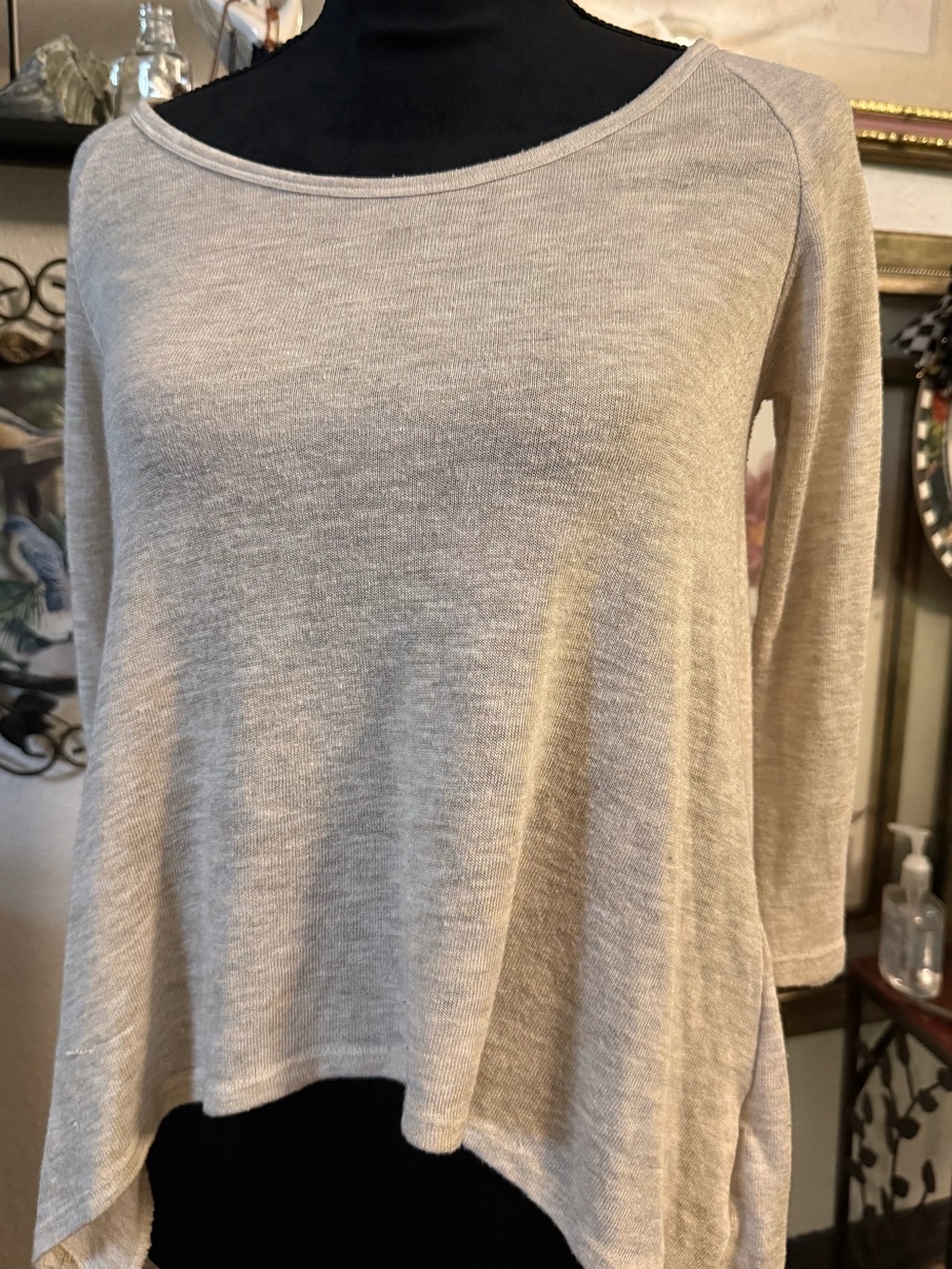 Decree Split Back Floral Layered Long Sleeve Knit Top - •Size S•